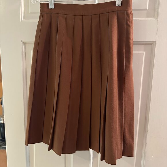 Talbots Brown Wool pleated Skirt size 6P - Picture 1 of 5
